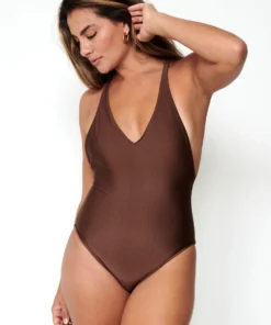 Jade Swim Mila One Piece In Chocolate Sheen One Pieces