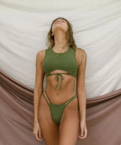 Toast Swim Open Side Bottom In Chive Bottoms