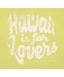 BikiniBird Hawaii Is For Lovers Tee In Citron