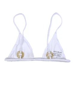 Tops Aila Blue Tangiers Top In White Rib