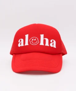 BikiniBird Exclusives BikiniBird Aloha Trucker Hat In Red/White