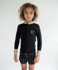 Mini Of One Sea Kid's Natural Rubber Wetsuit In Black
