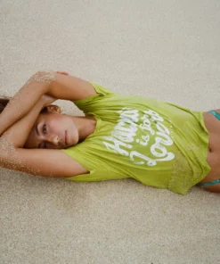 BikiniBird Hawaii Is For Lovers Tee In Citron