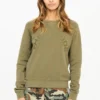 The Upside Bondi Horseshoe Crew - Olive Activewear Top for Women 1 Activewear The Upside Bondi Horseshoe Crew In Olive