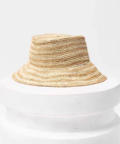 L*Space Isadora Bucket Hat In Natural Stripe