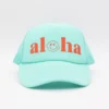 BikiniBird Aloha Trucker Hat In Aqua/Orange BikiniBird Exclusives