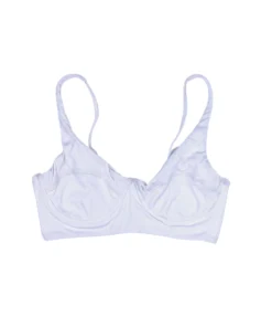 Aila Blue Bianca Top In White Rib