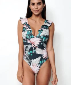 Malai Swimwear Malai Eloise One Piece In Green Mystery Palm Malai Swimwear