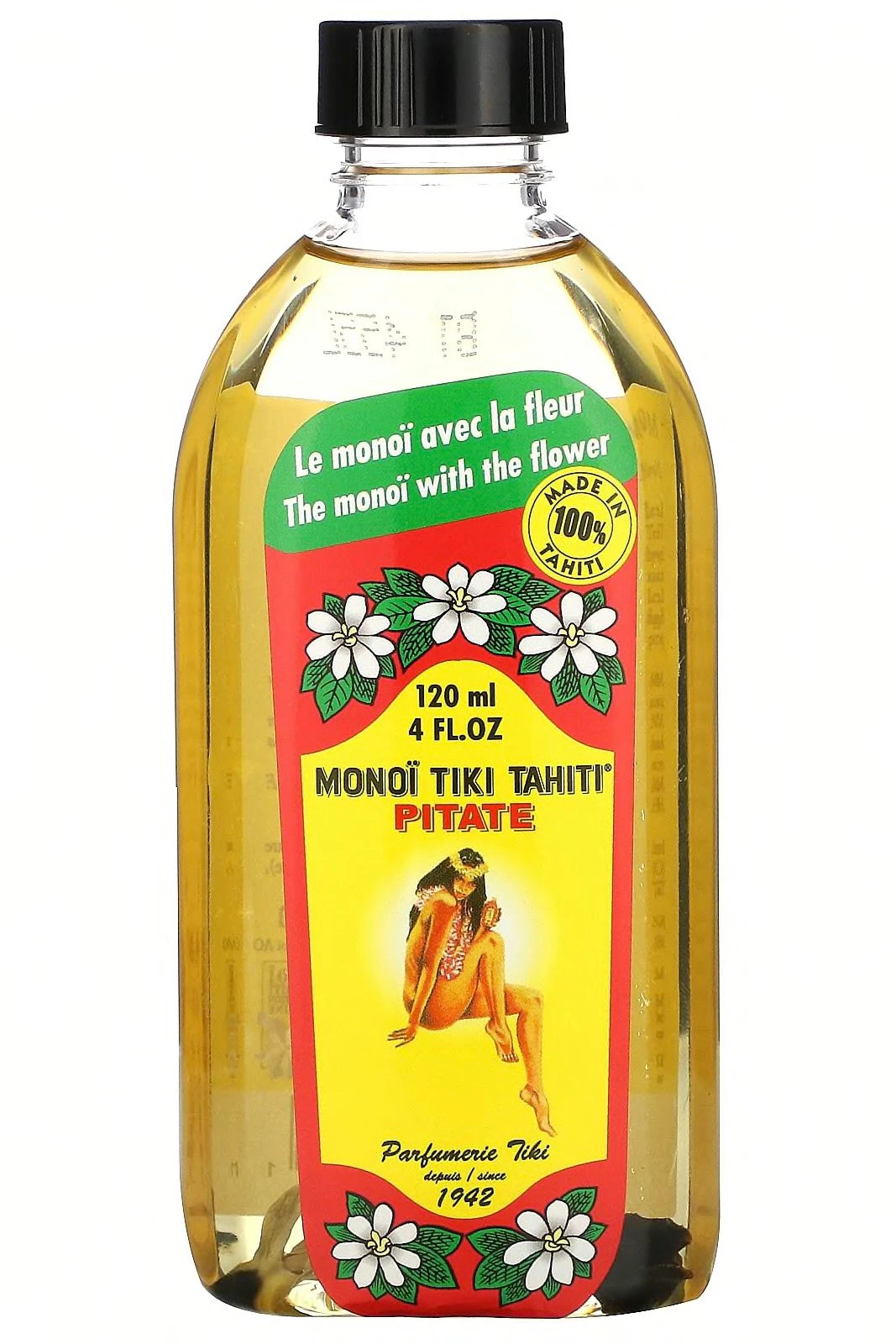 Monoi Jasmine Pitate Body Oil - 100% Pure Monoi Oil for Hair & Skin - Beauty & Wellness Essential 3 Monoi Oil Monoi Jasmine Pitate Body Oil Beauty