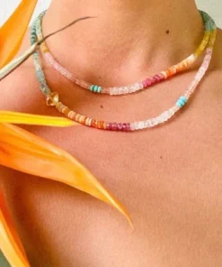 RueBelle Maui Jewelry RueBelle Topaz Accent Rainbow Chakra Necklace