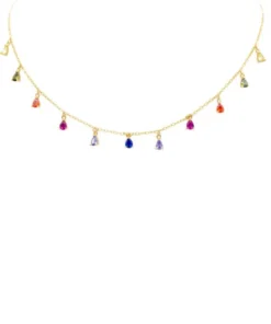 ZOU Gold Charm Necklace In Multicolor