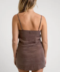 Rhythm Bonnie Dress In Chocolate