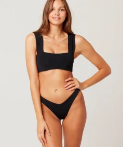 L*Space Parker Bikini Top In Black Tops