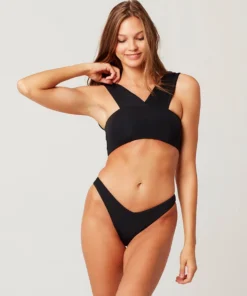 L*Space Parker Bikini Top In Black Tops