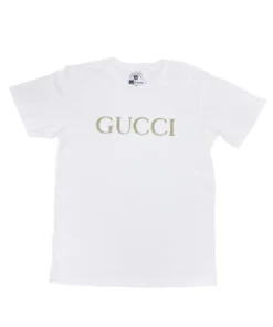 Yo Mama's Bootleg GUCCI Tee - White/Gold | Premium Streetwear T-Shirt 7 Tops Yo Mama's Bootleg GUCCI Tee In White/Gold