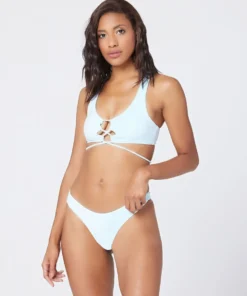 L*Space Terry Cabana Bottom In Sky Blue Bottoms