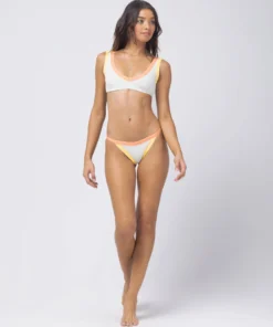 L*Space Vacay Bottom In Cream/Lemon/Tangy