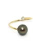 Honi Hoops Antibes Ring With White Topaz & Tahitian Pearl