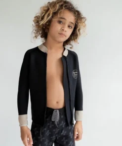 Mini Of One Sea Kid's Natural Rubber Wetsuit In Black