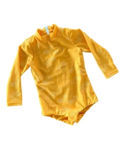 Of One Sea Girl's Long Sleeve Zip Up In Yellow Ohia