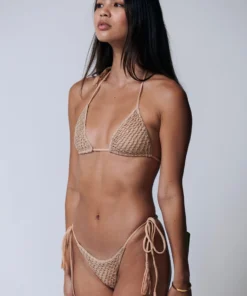 Acacia Swimwear Polihale Crochet Bottom In Oat Bottoms