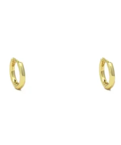 ZOU Sterling Silver Gold Plated Huggie Hoops Jewelry