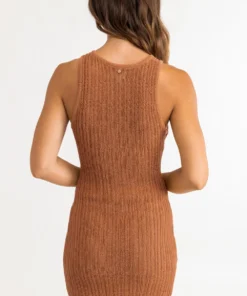 Rhythm Desert Knit Mini Dress In Sienna Clothing