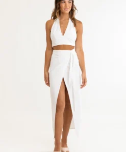Rhythm Rosa Wrap Skirt In White Clothing