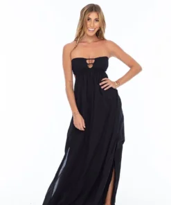 Indah Flamingo Dress In Black Clothing