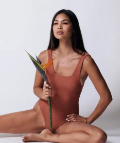 Acacia Swimwear River Full Piece In Garnet Rib One Pieces