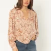 Amuse Society La Rambla Long Sleeve Top in Cava | Stylish Women's Casual Top 1 Tops Amuse Society La Rambla Long Sleeve Top In Cava