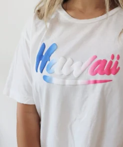 BikiniBird Exclusives BikiniBird Hawaii Gradient Tee In White