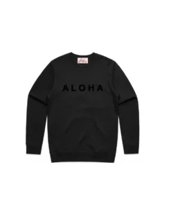Billy Aloha Aloha Luxe Fleece Sweater In Black Tops