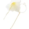 RueBelle Maui White Gladiola And Pearl Earring