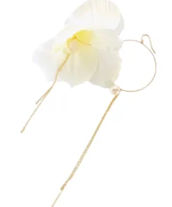 RueBelle Maui White Gladiola And Pearl Earring