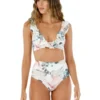 Malai Swimwear Tops Malai Balearic Top In White Mystery Palm