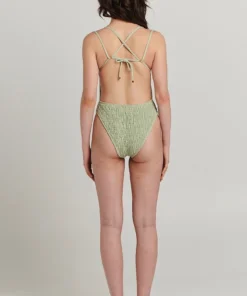 Charlie Holiday Gina Shirred One Piece In Sage